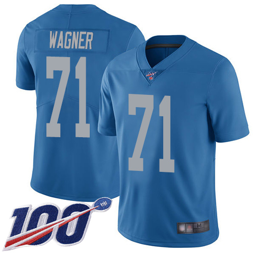 Detroit Lions Limited Blue Men Ricky Wagner Alternate Jersey NFL Football #71 100th Season Vapor Untouchable